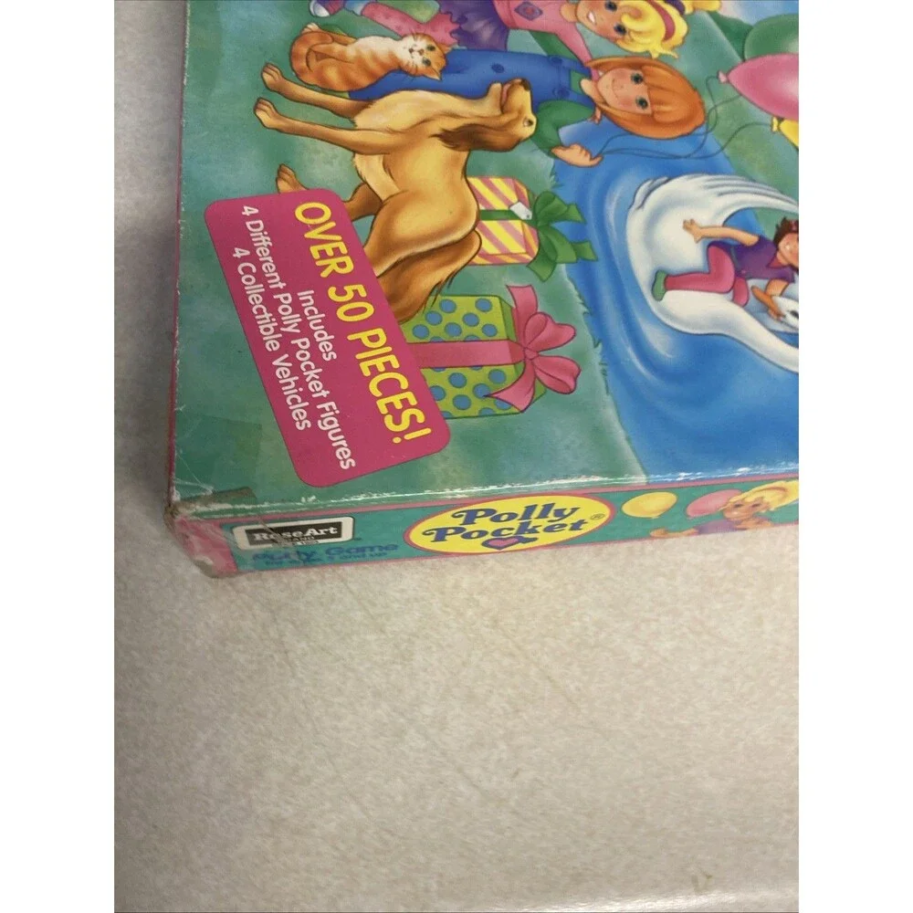 Vintage Polly Pocket Doll Party Board Game RoseArt 1994, Incomplete